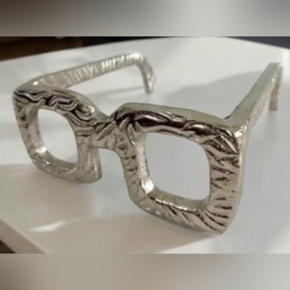 Silver Textured Women's Fashion Glasses